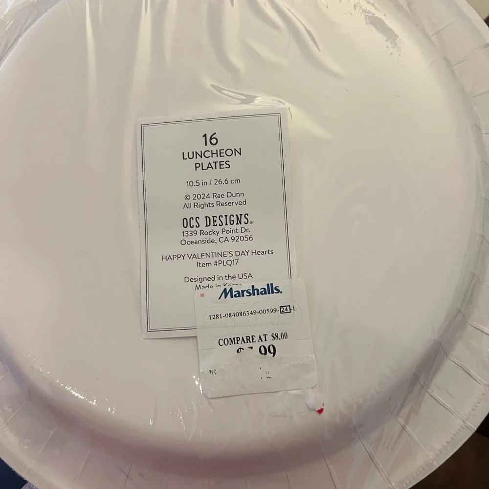 Rae Dunn Pink Heart Luncheon Plates